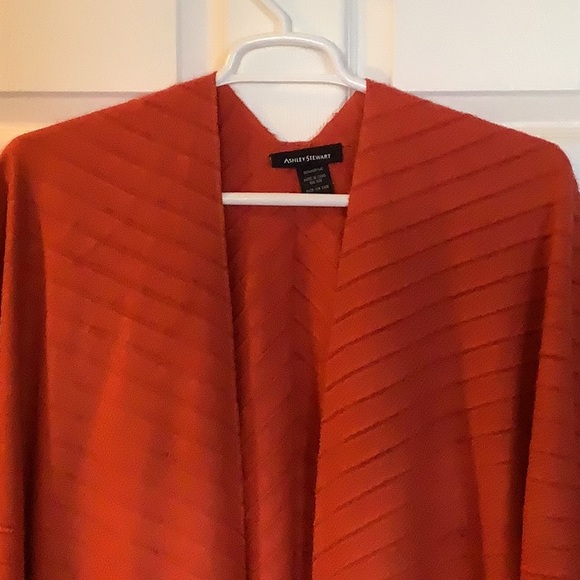 Ashley Stewart Open Front Shawl with Fringes - Picture 3 of 11